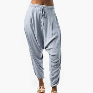 Solid Savannah Harem Pants Drawstring Elastic Baggy Boho Lounge Travel Hippie